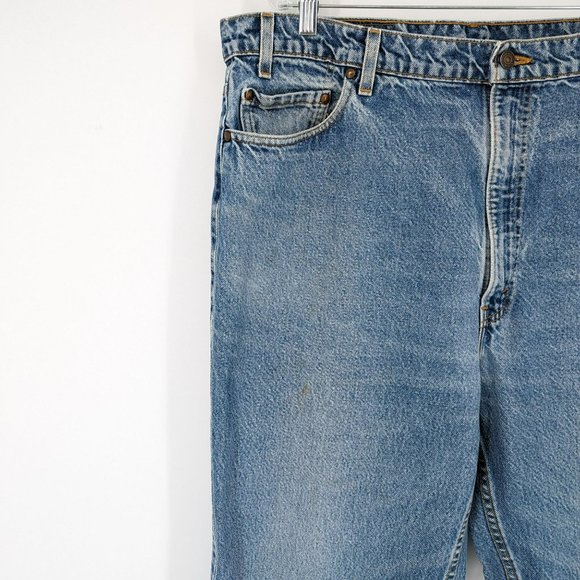 Levis Jeans 540 VTG Relaxed Fit 42x34 Cotton USA Made Denim Blue 90s High Rise - Picture 3 of 12